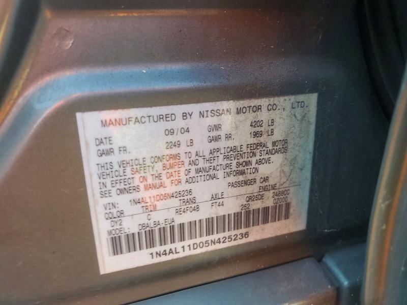 Продажа на аукционе авто 2005 Nissan Altima, vin: 1N4AL11D05N425236, номер лота: 67409186