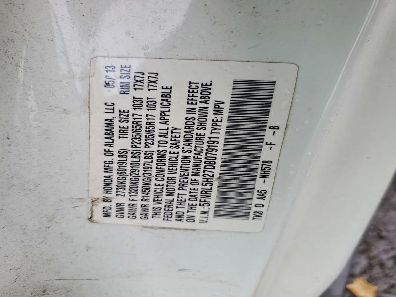 Продаж на аукціоні авто 2013 Honda Odyssey, vin: 5FNRL5H27DB079191, номер лоту: 67063166