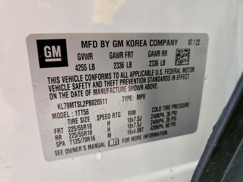 2023 Chevrolet Trailblazer მანქანა იყიდება აუქციონზე, vin: KL79MTSL2PB020511, აუქციონის ნომერი: 67479976