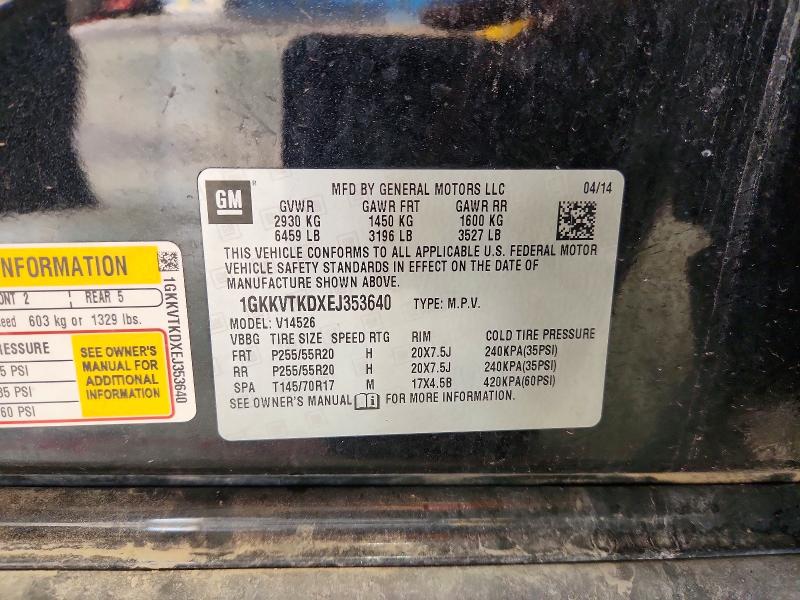 Продажа на аукционе авто 2014 Gmc Acadia, vin: 1GKKVTKDXEJ353640, номер лота: 93116655