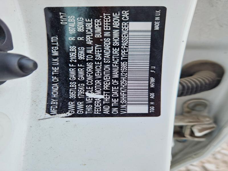 Aukcja sprzedaży 2017 Honda Civic, vin: SHHFK7H25HU215985, numer aukcji: 69037476
