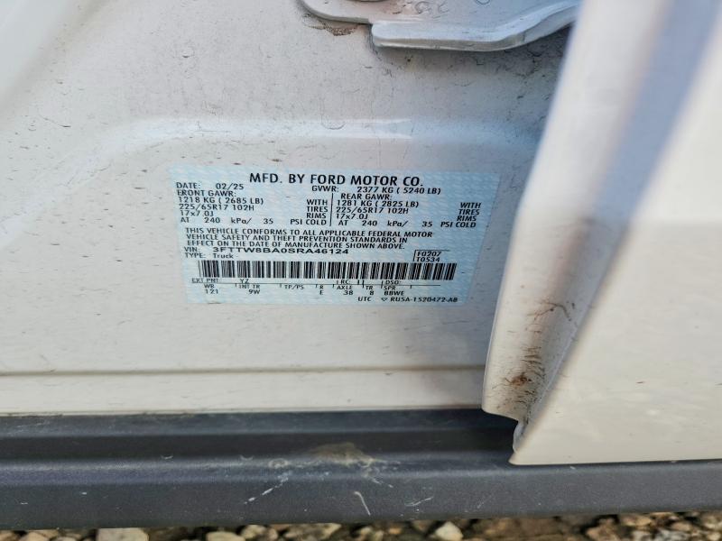 67239776 :رقم المزاد ، 3FTTW8BA0SRA46124 vin ، 2025 Ford Maverick مزاد بيع