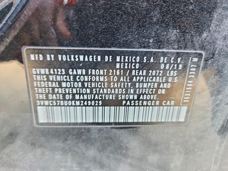 69262426 :رقم المزاد ، 3VWC57BU0KM249029 vin ، 2019 Volkswagen Jetta مزاد بيع