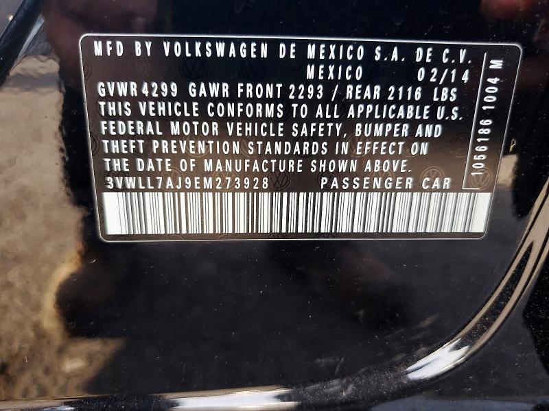 Aukcja sprzedaży 2014 Volkswagen Jetta, vin: 3VWLL7AJ9EM273928, numer aukcji: 68084386