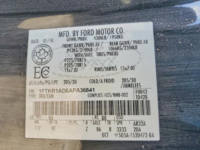 Продаж на аукціоні авто 2010 Ford Ranger, vin: 1FTKR1AD6APA36841, номер лоту: 70593466