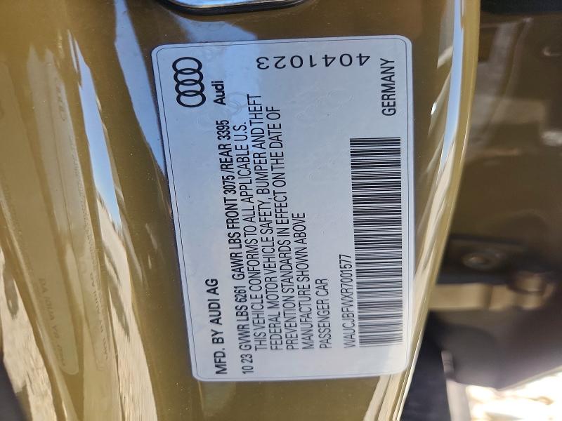 Продаж на аукціоні авто 2024 Audi E-tron Gt, vin: WAUCJBFWXR7001577, номер лоту: 67252596