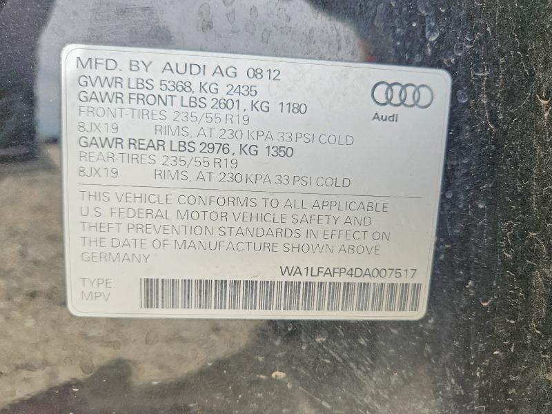 Aukcja sprzedaży 2013 Audi Q5, vin: WA1LFAFP4DA007517, numer aukcji: 68304706