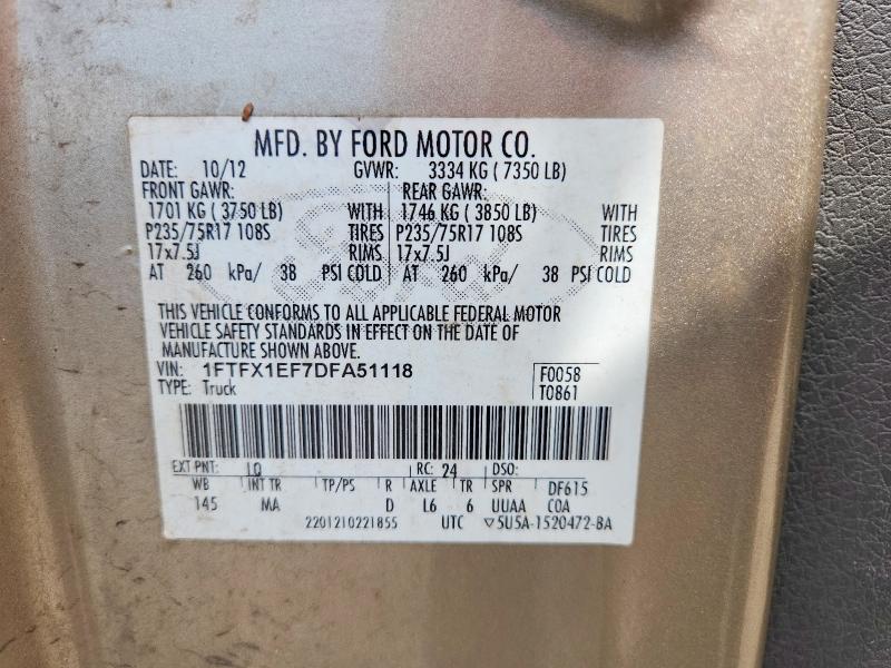Продажа на аукционе авто 2013 Ford F150, vin: 1FTFX1EF7DFA51118, номер лота: 69434906