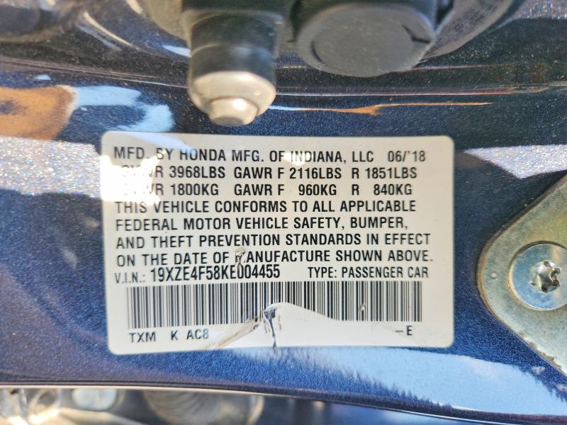 69891716 :رقم المزاد ، 19XZE4F58KE004455 vin ، 2019 Honda Insight مزاد بيع