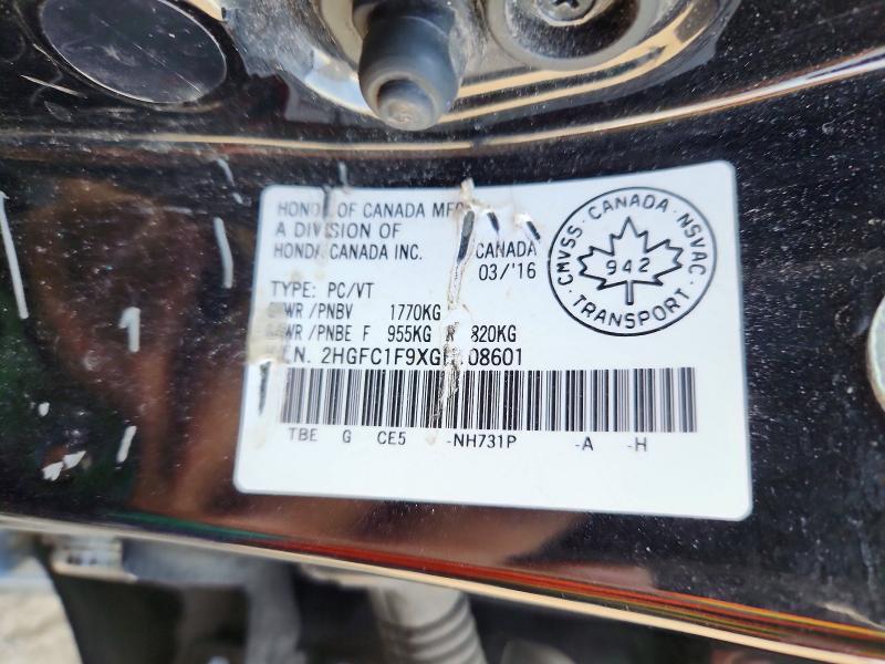 Продажа на аукционе авто 2016 Honda Civic, vin: 2HGFC1F9XGH108601, номер лота: 69002316