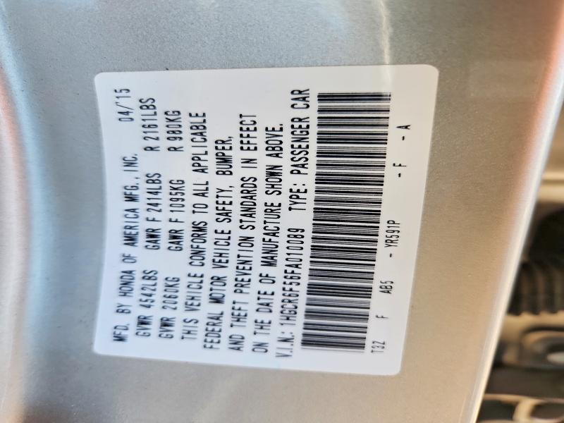 2015 Honda Accord მანქანა იყიდება აუქციონზე, vin: 1HGCR6F56FA010089, აუქციონის ნომერი: 69179666