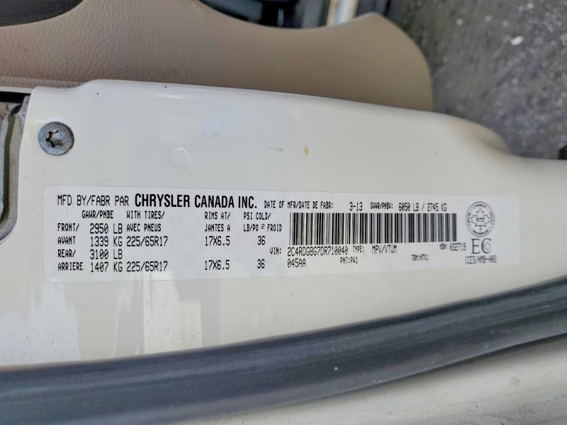 69339986 :رقم المزاد ، 2C4RDGBG7DR710040 vin ، 2013 Dodge Grand Caravan مزاد بيع