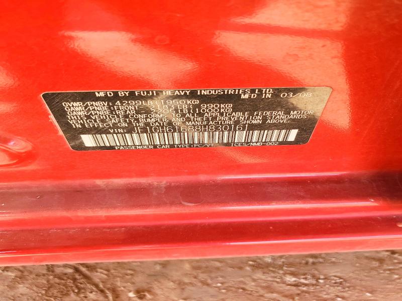Продаж на аукціоні авто 2008 Subaru Impreza, vin: JF1GH61688H830161, номер лоту: 68877346