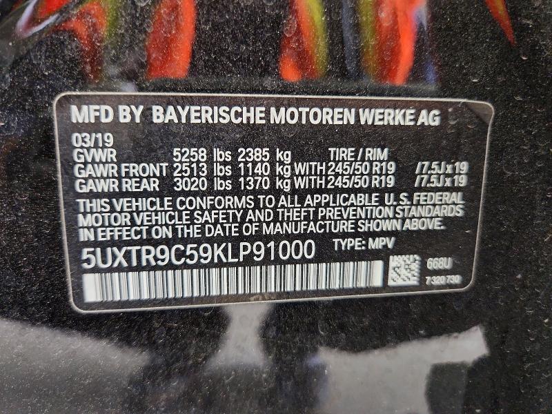 68588206 :رقم المزاد ، 5UXTR9C59KLP91000 vin ، 2019 Bmw X3 مزاد بيع