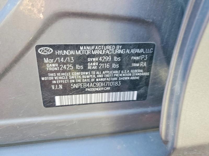 68963226 :رقم المزاد ، 5NPEB4AC9DH710183 vin ، 2013 Hyundai Sonata مزاد بيع