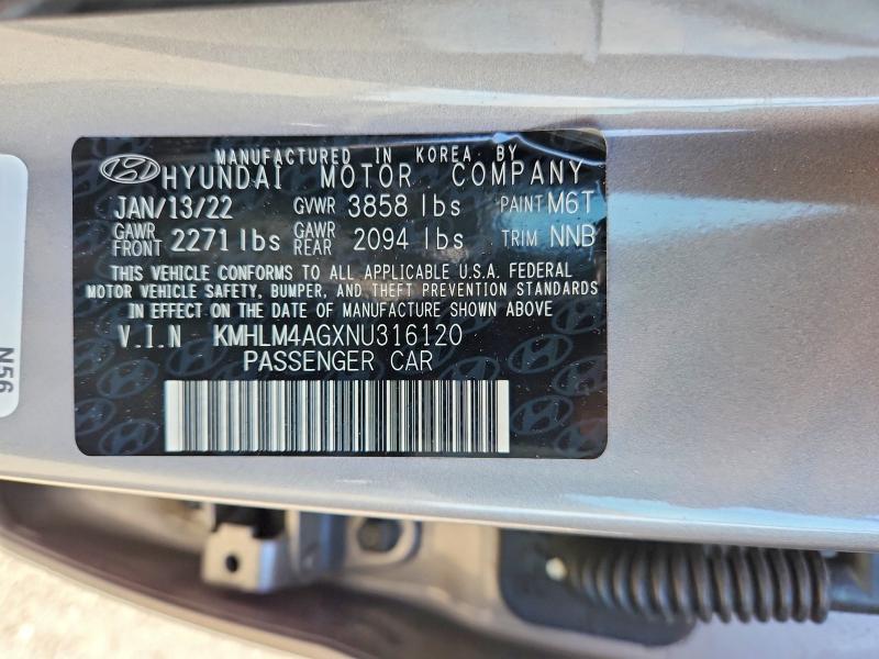 2022 Hyundai Elantra მანქანა იყიდება აუქციონზე, vin: KMHLM4AGXNU316120, აუქციონის ნომერი: 68240526