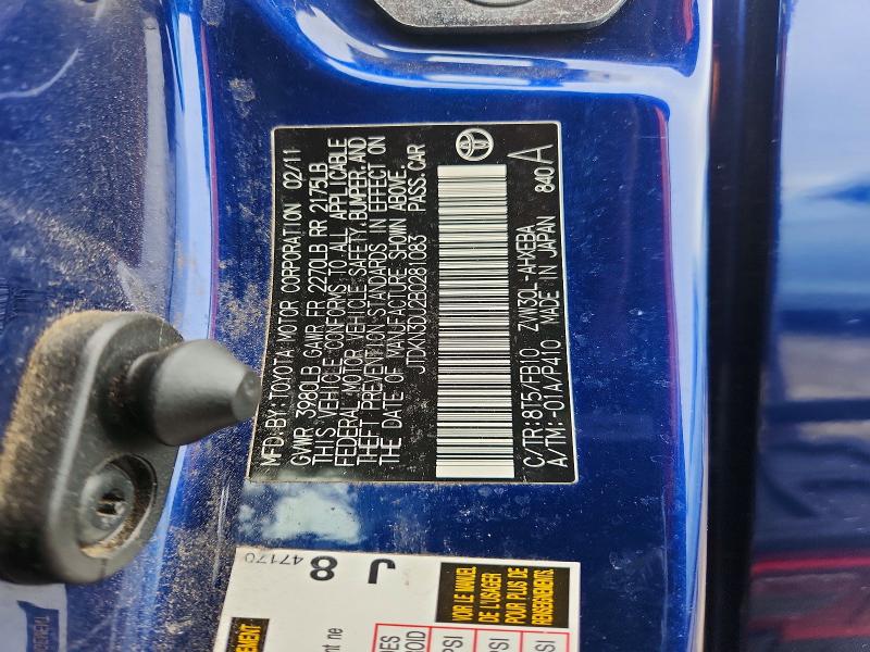70387616 :رقم المزاد ، JTDKN3DU2B0281083 vin ، 2011 Toyota Prius مزاد بيع