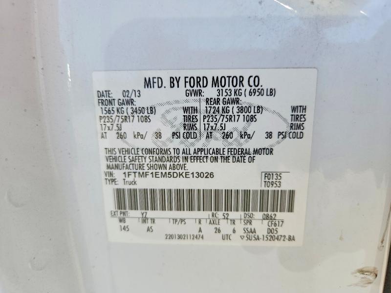 Aukcja sprzedaży 2013 Ford F150, vin: 1FTMF1EM5DKE13026, numer aukcji: 70243376