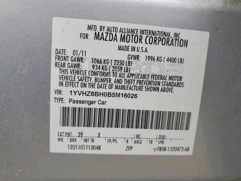 Продажа на аукционе авто 2011 Mazda 6, vin: 1YVHZ8BH0B5M16026, номер лота: 61453926