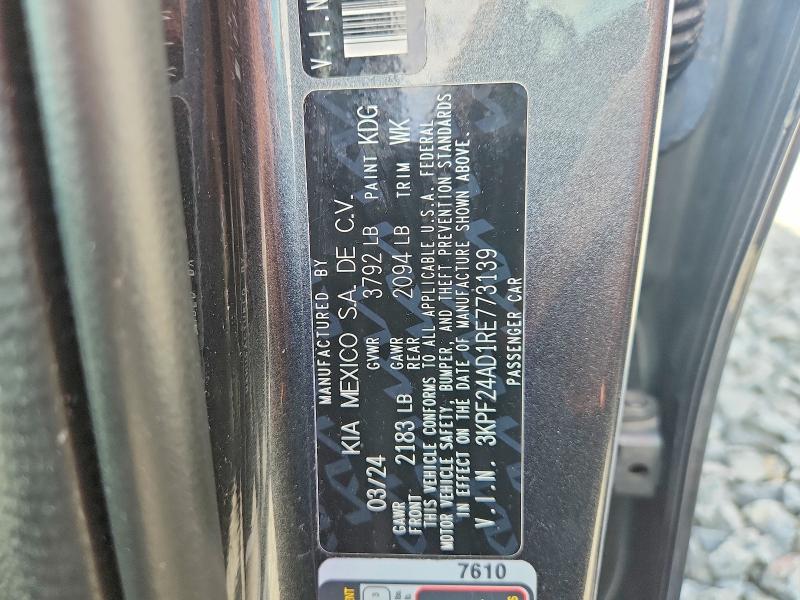 Aukcja sprzedaży 2024 Kia Forte, vin: 3KPF24AD1RE773139, numer aukcji: 67329106