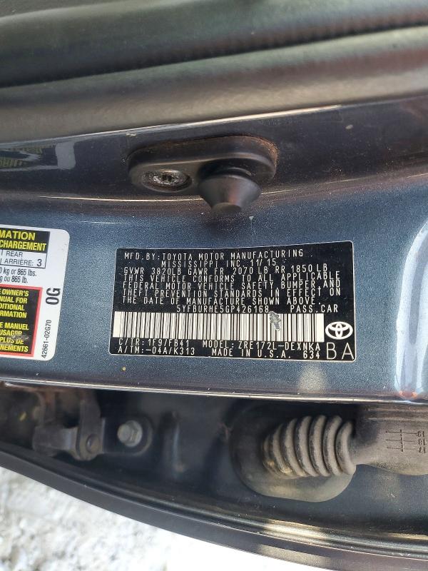 Продаж на аукціоні авто 2016 Toyota Corolla, vin: 5YFBURHE5GP426168, номер лоту: 67484496