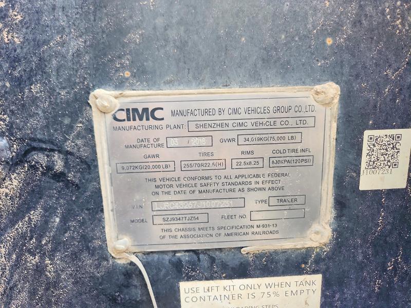 Продажа на аукционе авто 2018 Cimc Unknown, vin: LJRC43267J1007231, номер лота: 66486016