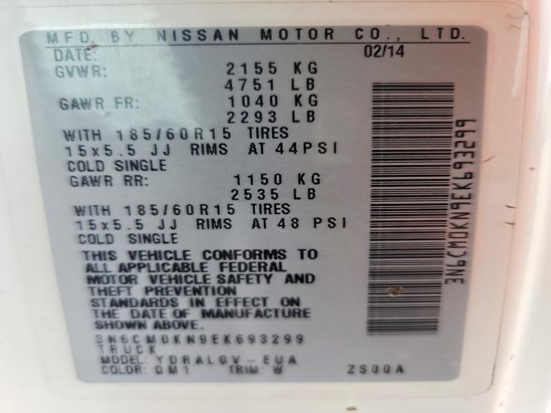 69979456 :رقم المزاد ، 3N6CM0KN9EK693299 vin ، 2014 Nissan Nv200 مزاد بيع