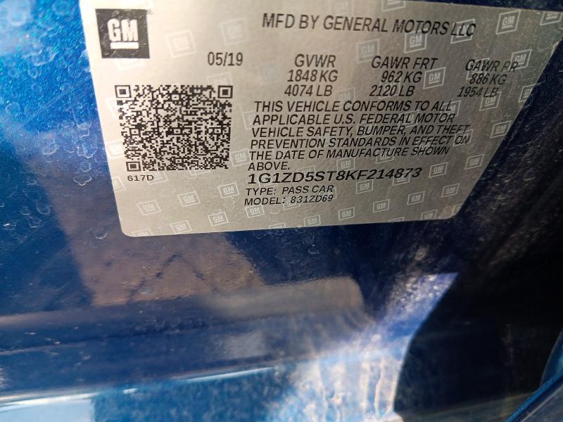 67708716 :رقم المزاد ، 1G1ZD5ST8KF214873 vin ، 2019 Chevrolet Malibu مزاد بيع
