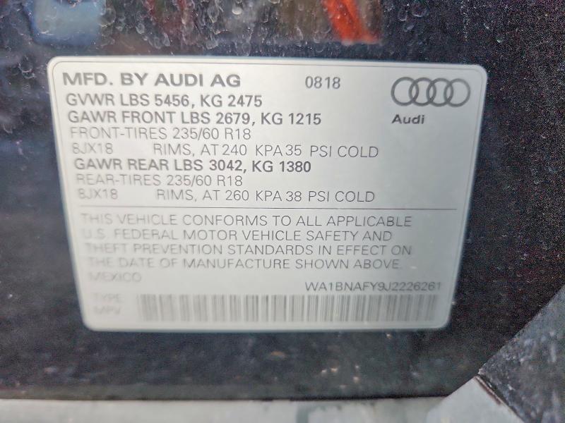 Aukcja sprzedaży 2018 Audi Q5, vin: WA1BNAFY9J2226261, numer aukcji: 67733366