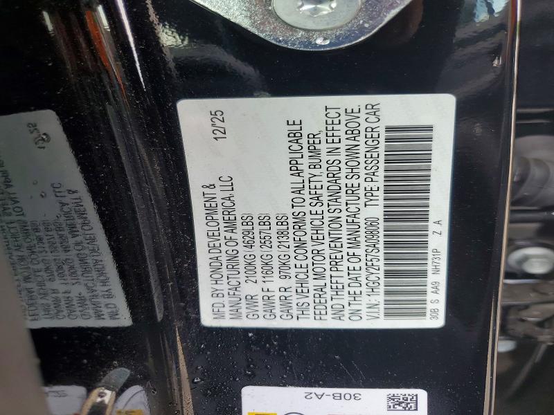 Aukcja sprzedaży 2025 Honda Accord, vin: 1HGCY2F57SA098060, numer aukcji: 69411696