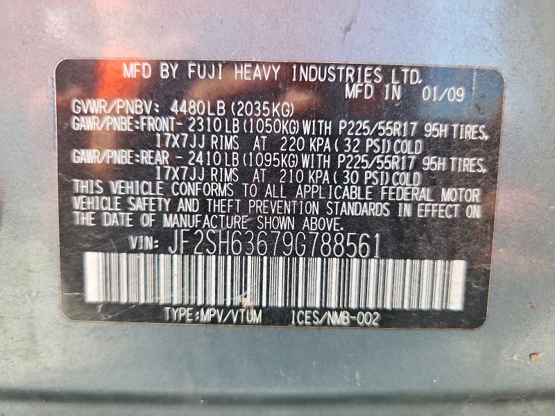 Продаж на аукціоні авто 2009 Subaru Forester, vin: JF2SH63679G788561, номер лоту: 68215736