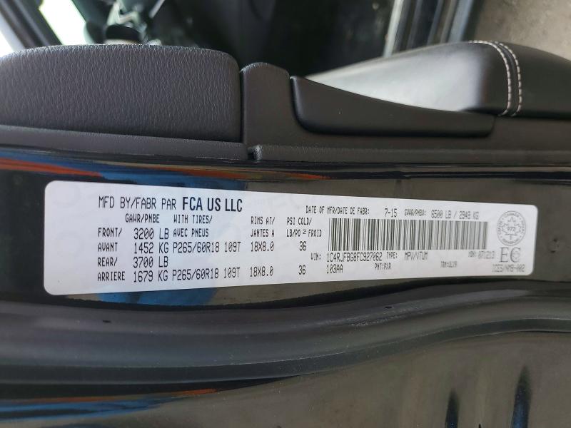 2015 Jeep Grand Cherokee მანქანა იყიდება აუქციონზე, vin: 1C4RJFBG8FC927062, აუქციონის ნომერი: 70303376