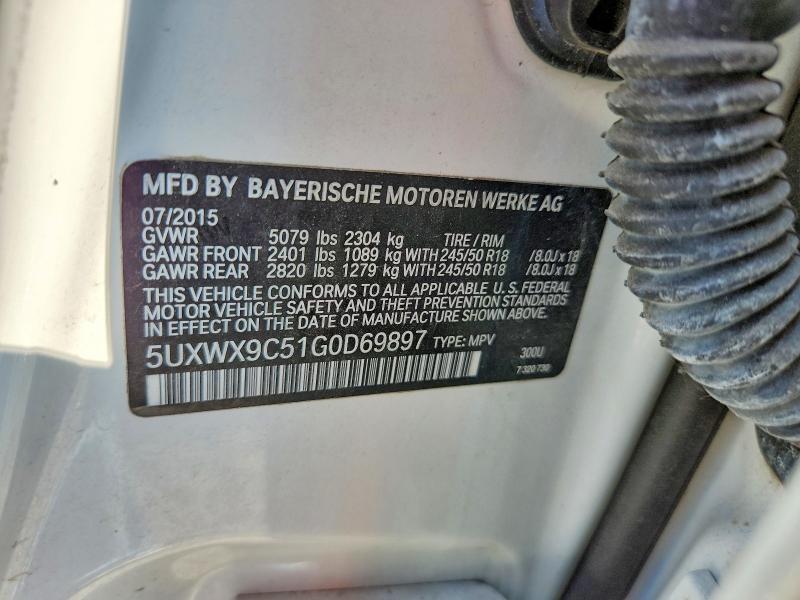 Aukcja sprzedaży 2016 Bmw X3, vin: 5UXWX9C51G0D69897, numer aukcji: 69431086