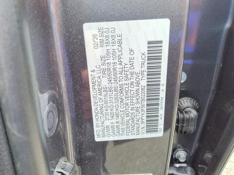 Aukcja sprzedaży 2026 Honda Ridgeline, vin: 5FPYK3F56TB022082, numer aukcji: 69936516