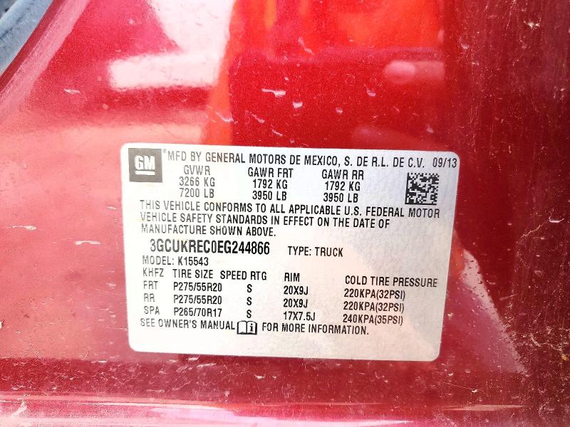 70353906 :رقم المزاد ، 3GCUKREC0EG244866 vin ، 2014 Chevrolet Silverado مزاد بيع