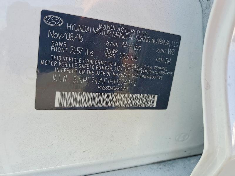 Продажа на аукционе авто 2017 Hyundai Sonata, vin: 5NPE24AF1HH524492, номер лота: 70810396
