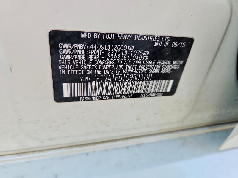 67136666 :رقم المزاد ، JF1VA1E61G9803191 vin ، 2016 Subaru Wrx مزاد بيع