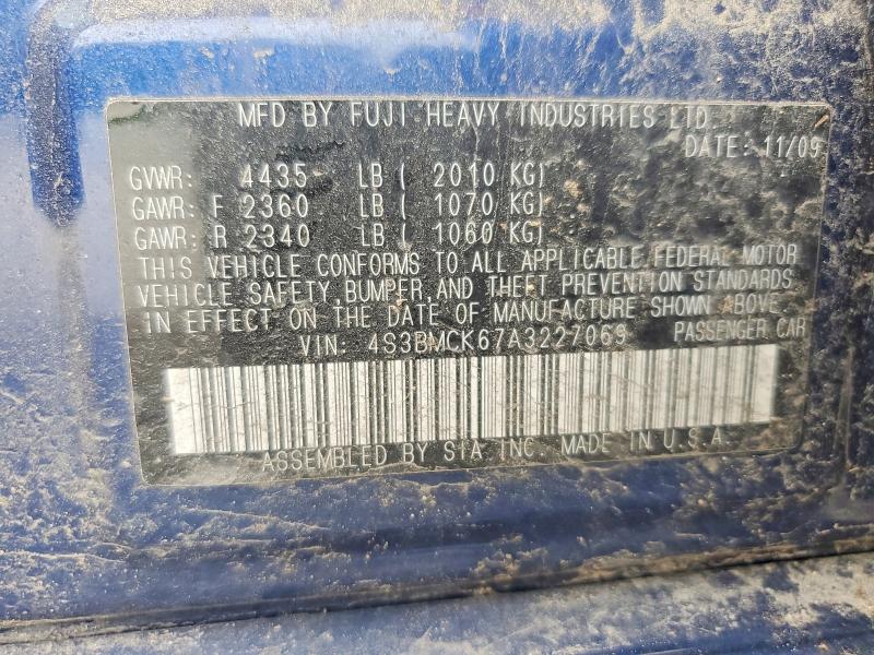 67552286 :رقم المزاد ، 4S3BMCK67A3227069 vin ، 2010 Subaru Legacy مزاد بيع