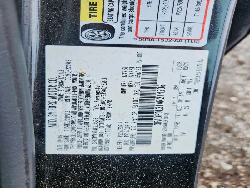 2010 Ford Fusion მანქანა იყიდება აუქციონზე, vin: 3FADP0L31AR214506, აუქციონის ნომერი: 67144416