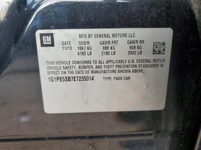 Auction sale of the 2014 Chevrolet Cruze, vin: 1G1PE5SB7E7235014, lot number: 69363656