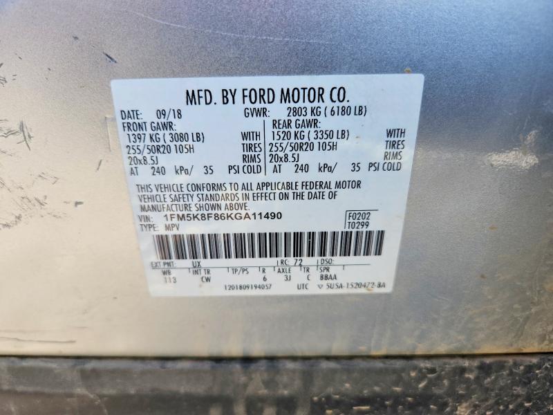 Продаж на аукціоні авто 2019 Ford Explorer, vin: 1FM5K8F86KGA11490, номер лоту: 70324716