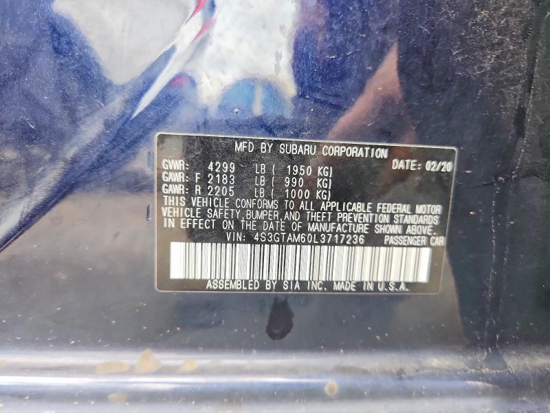Продажа на аукционе авто 2020 Subaru Impreza, vin: 4S3GTAM60L3717236, номер лота: 66987886