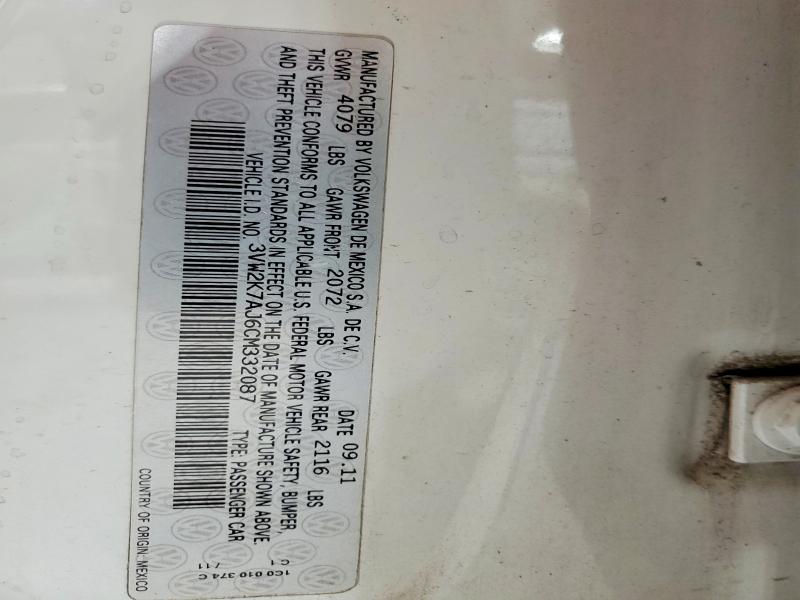 Продаж на аукціоні авто 2012 Volkswagen Jetta, vin: 3VW2K7AJ6CM332087, номер лоту: 70527906