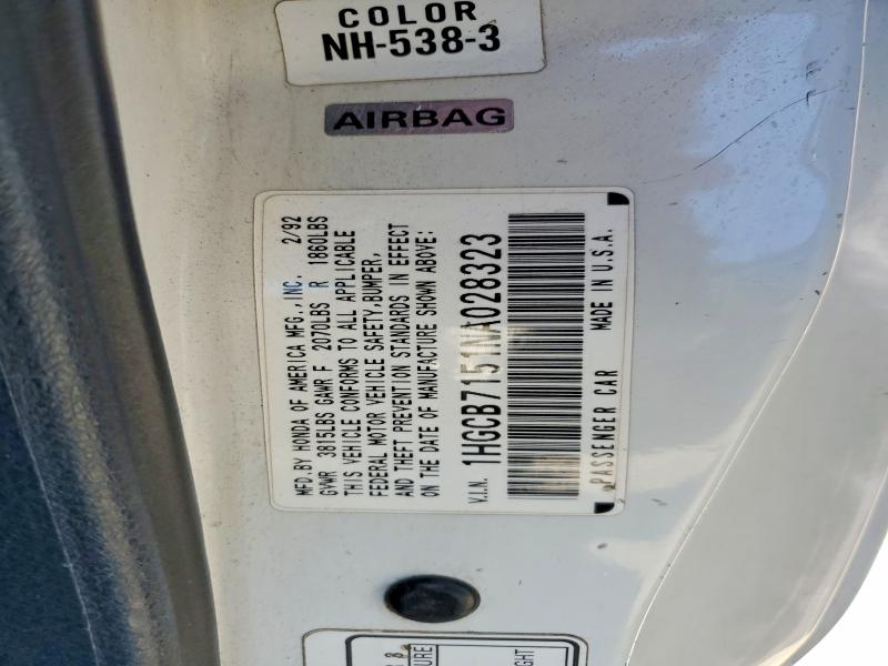 Продаж на аукціоні авто 1992 Honda Accord, vin: 1HGCB7151NA028323, номер лоту: 68662796