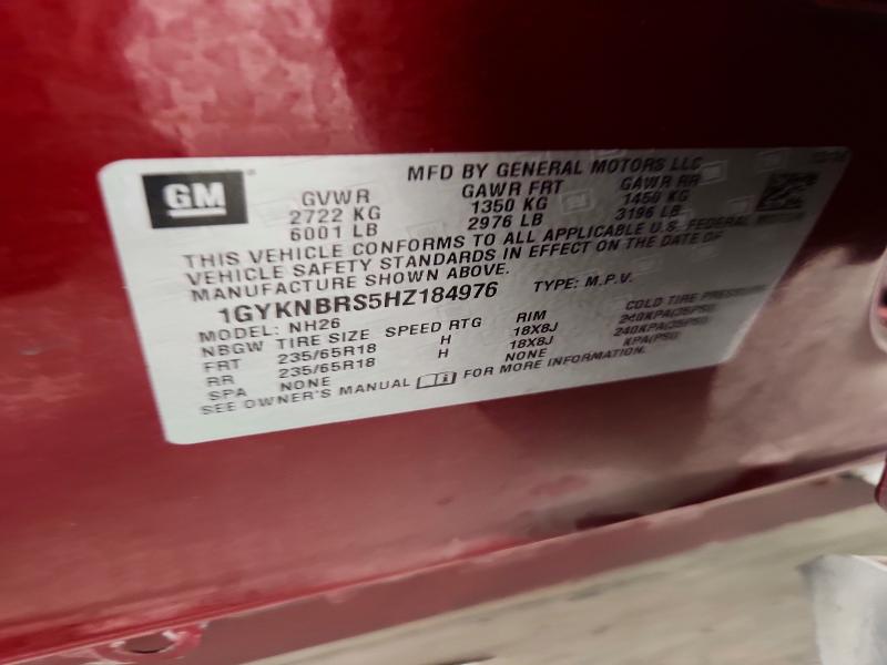 2017 Cadillac Xt5 მანქანა იყიდება აუქციონზე, vin: 1GYKNBRS5HZ184976, აუქციონის ნომერი: 69428456