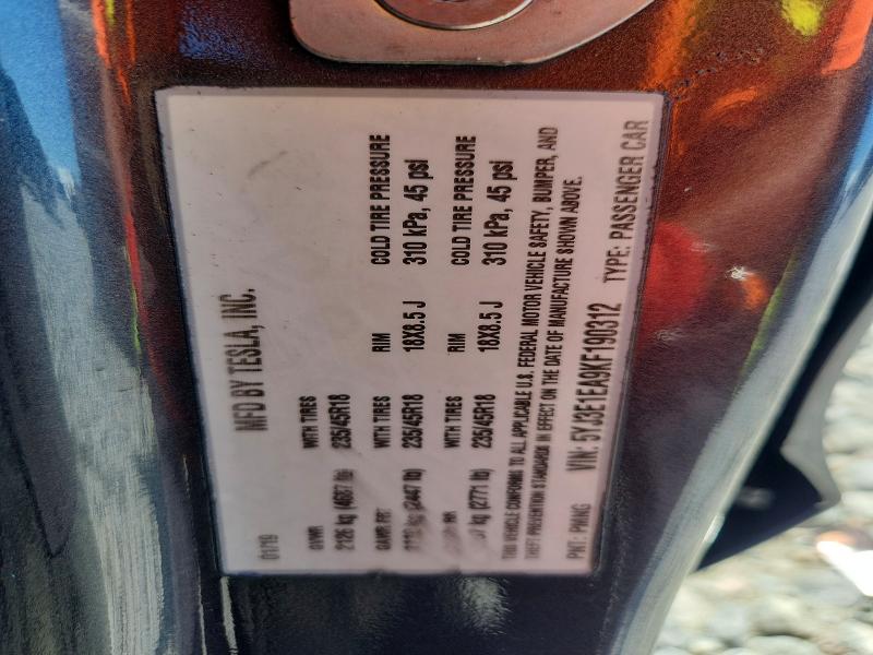 68812486 :رقم المزاد ، 5YJ3E1EA9KF190312 vin ، 2019 Tesla Model 3 مزاد بيع