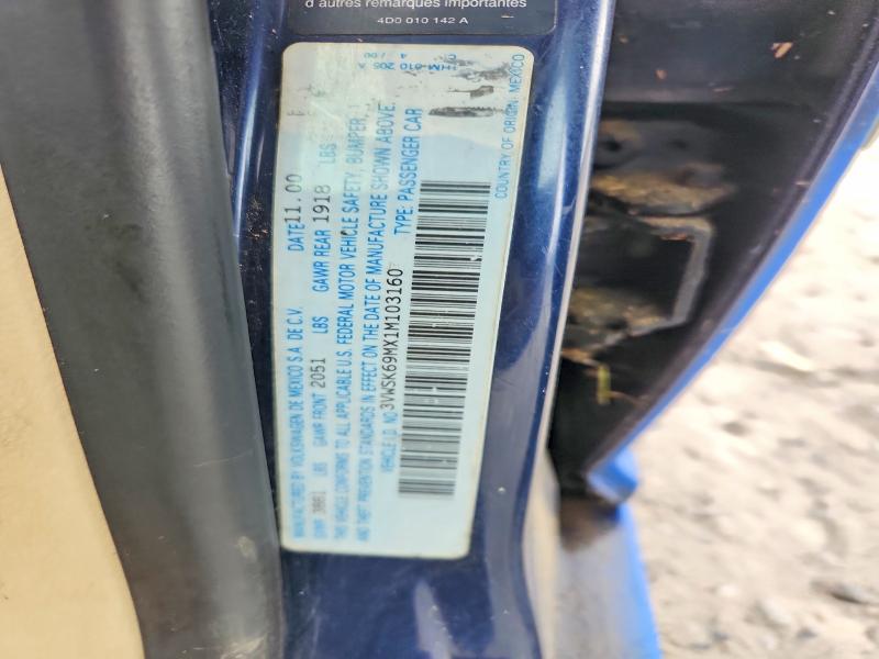 Aukcja sprzedaży 2001 Volkswagen Jetta, vin: 3VWSK69MX1M103160, numer aukcji: 70087226