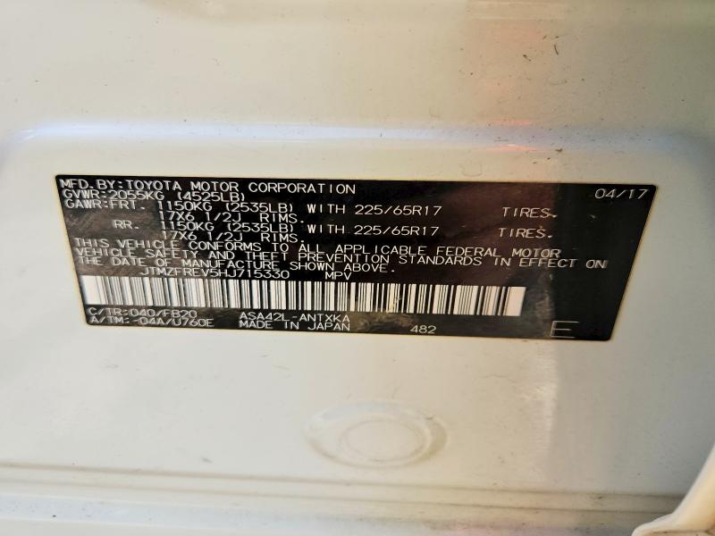 69938276 :رقم المزاد ، JTMZFREV5HJ715330 vin ، 2017 Toyota Rav4 مزاد بيع