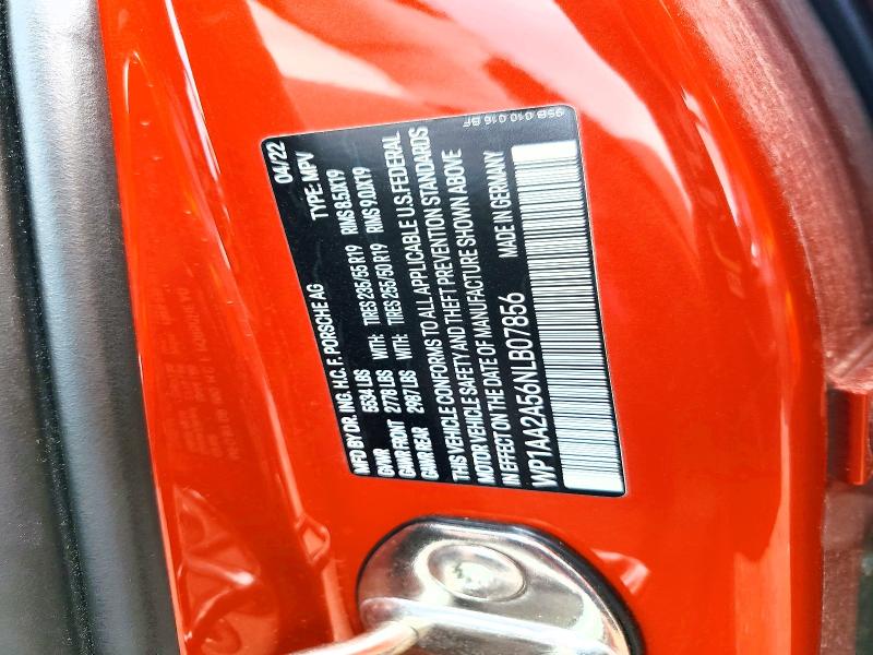 Продажа на аукционе авто 2022 Porsche Macan, vin: WP1AA2A56NLB07856, номер лота: 69017996