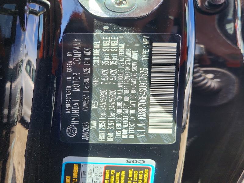 69126986 :رقم المزاد ، KM8R7DGE4SU917526 vin ، 2025 Hyundai Palisade مزاد بيع